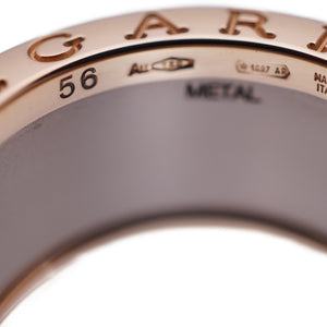 新品同様 ブルガリ B-ZERO1 ローマ 750PG/セラミック リング ＃56 指輪 K18 ピンクゴールド ジュエリー 0146【中古】BVLGARI レディース