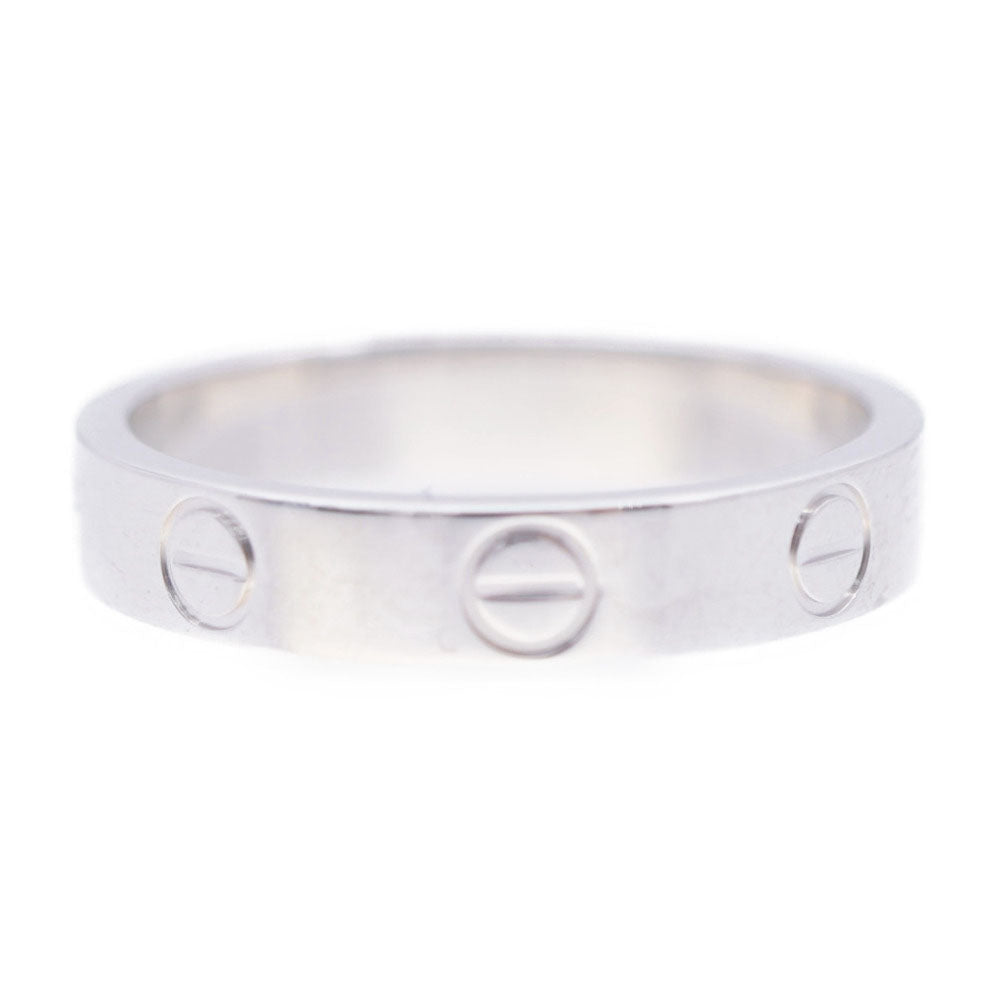 新品同様 カルティエ 750WG ミニラブリング #52 K18WG ホワイトゴールド アクセサリー 12号 0147【中古】CARTIER レディース