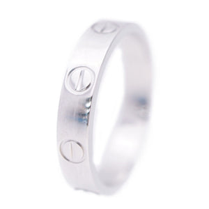 新品同様 カルティエ 750WG ミニラブリング #52 K18WG ホワイトゴールド アクセサリー 12号 0147【中古】CARTIER レディース