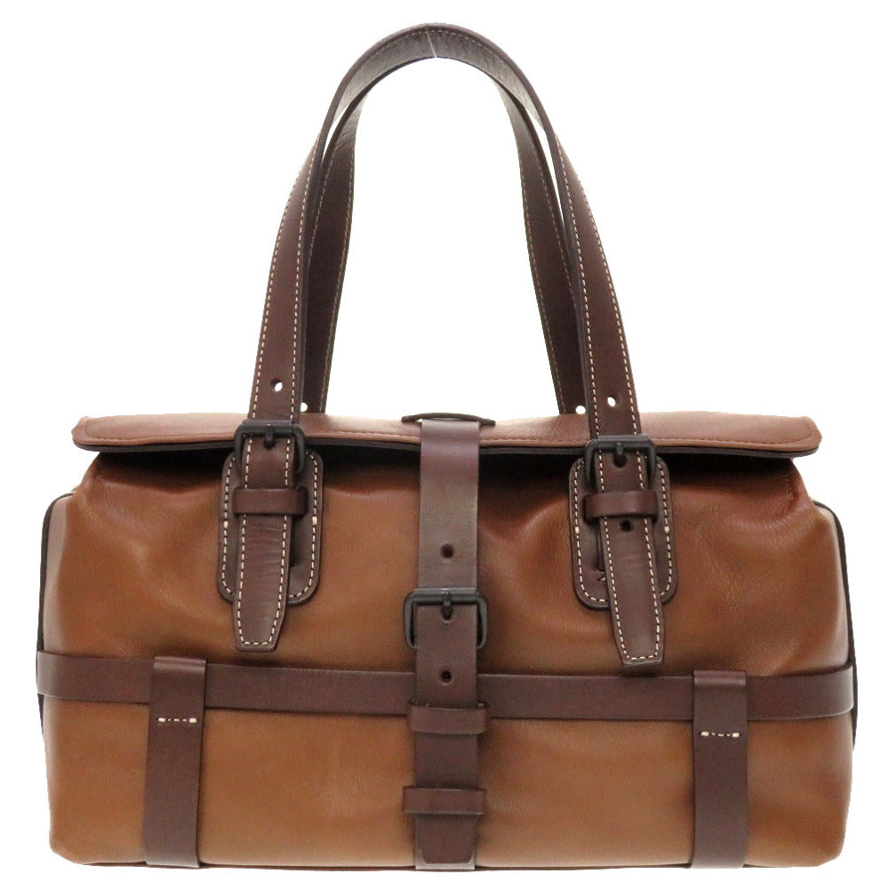 美品 土屋鞄 ハーネスクローク レザー ブラウン ミニボストンバッグ バッグ 茶  0152 【中古】 ツチヤカバン