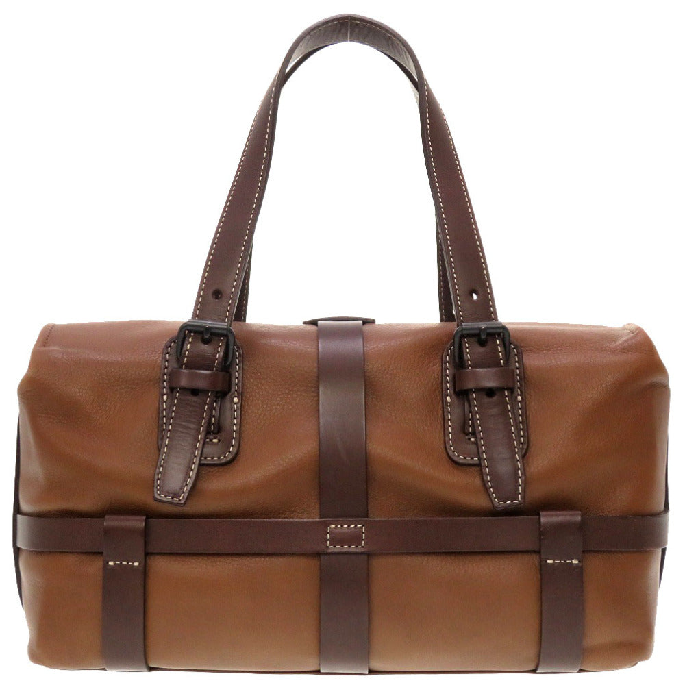 美品 土屋鞄 ハーネスクローク レザー ブラウン ミニボストンバッグ バッグ 茶  0152 【中古】 ツチヤカバン