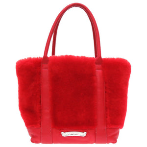 美品 クロムハーツ ムートン レザー レッド ハンドバッグ バッグ 赤 0001 【中古】 CHROME HEARTS