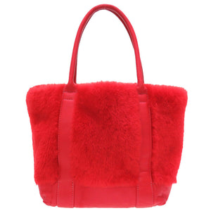 美品 クロムハーツ ムートン レザー レッド ハンドバッグ バッグ 赤 0001 【中古】 CHROME HEARTS