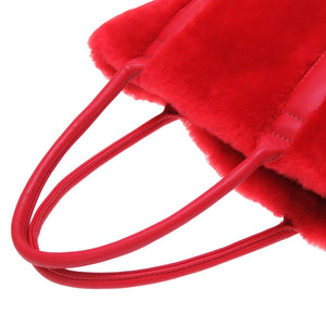 美品 クロムハーツ ムートン レザー レッド ハンドバッグ バッグ 赤 0001 【中古】 CHROME HEARTS