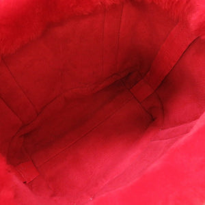 美品 クロムハーツ ムートン レザー レッド ハンドバッグ バッグ 赤 0001 【中古】 CHROME HEARTS