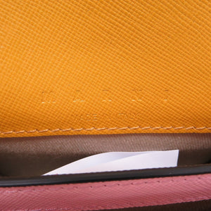 新品同様 マル二 トランク ナノ SBMP0079U1 レザー ピンク キャメル ショルダーバッグ 0003【中古】MARNI