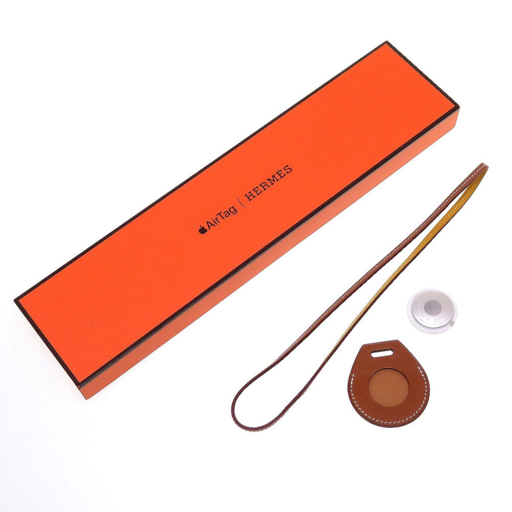 未使用 エルメス Air Tag エアタグ D刻印(2008年製) ヴォーバレニア ゴールド ジョーヌドール バッグチャーム キーホルダー 0004【中古】HERMES