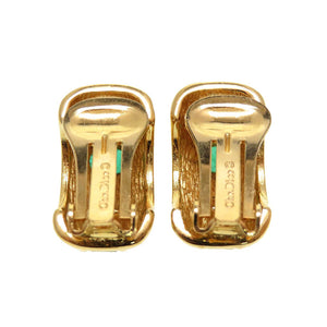 美品 クリスチャンディオール ヴィンテージ グリーンストーン クリスタル メタル ゴールド グリーン 緑 イヤリング 0006【中古】Christian Dior