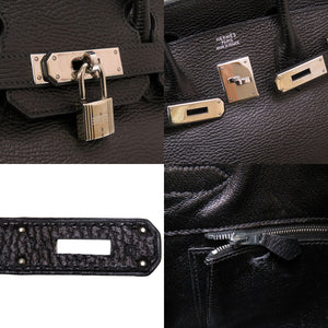 エルメス バーキン30 アルデンヌ ブラック シルバー金具 □D刻印 ハンドバッグ バッグ 黒 0012 【中古】 HERMES