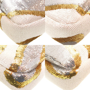 美品 フェンディ マンマバケット スパンコール レザー ホワイト シルバー金具 ハンドバッグ バッグ 白 0020 【中古】 FENDI
