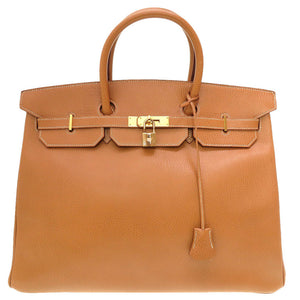 エルメス バーキン40 アルデンヌ ゴールド ゴールド金具 〇X刻印 ハンドバッグ バッグ 茶 0022 【中古】 HERMES メンズ