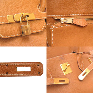 エルメス バーキン40 アルデンヌ ゴールド ゴールド金具 〇X刻印 ハンドバッグ バッグ 茶 0022 【中古】 HERMES メンズ