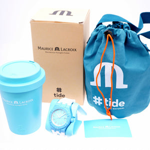 未使用 モーリスラクロア アイコン #タイド AI2008-AAAA1-3A0-0 クオーツ 腕時計 プラスチック/ラバー ライトブルー 0033【中古】MAURICE LACROIX AIKON #tide メンズ