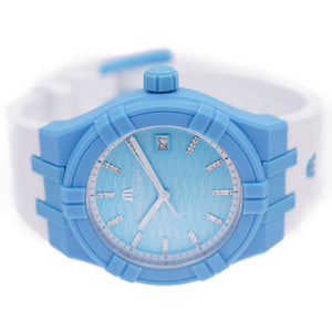 未使用 モーリスラクロア アイコン #タイド AI2008-AAAA1-3A0-0 クオーツ 腕時計 プラスチック/ラバー ライトブルー 0033【中古】MAURICE LACROIX AIKON #tide メンズ