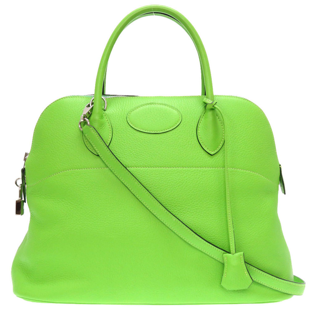 美品 エルメス ボリード35 トリヨンクレマンス アップルグリーン シルバー金具 □G刻印 ハンドバッグ バッグ 緑 0035 【中古】 HERMES