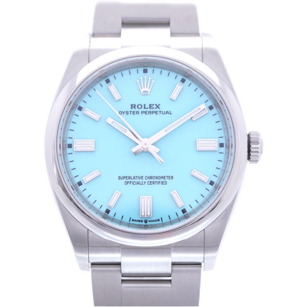 新品同様 ロレックス オイスターパーペチュアル36 ターコイズ 126000 自動巻き 腕時計 ステンレススチール  0039【中古】ROLEX メンズ
