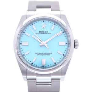 新品同様 ロレックス オイスターパーペチュアル36 ターコイズ 126000 自動巻き 腕時計 ステンレススチール  0039【中古】ROLEX メンズ