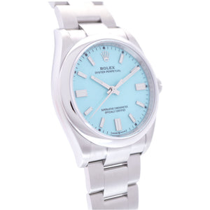新品同様 ロレックス オイスターパーペチュアル36 ターコイズ 126000 自動巻き 腕時計 ステンレススチール  0039【中古】ROLEX メンズ
