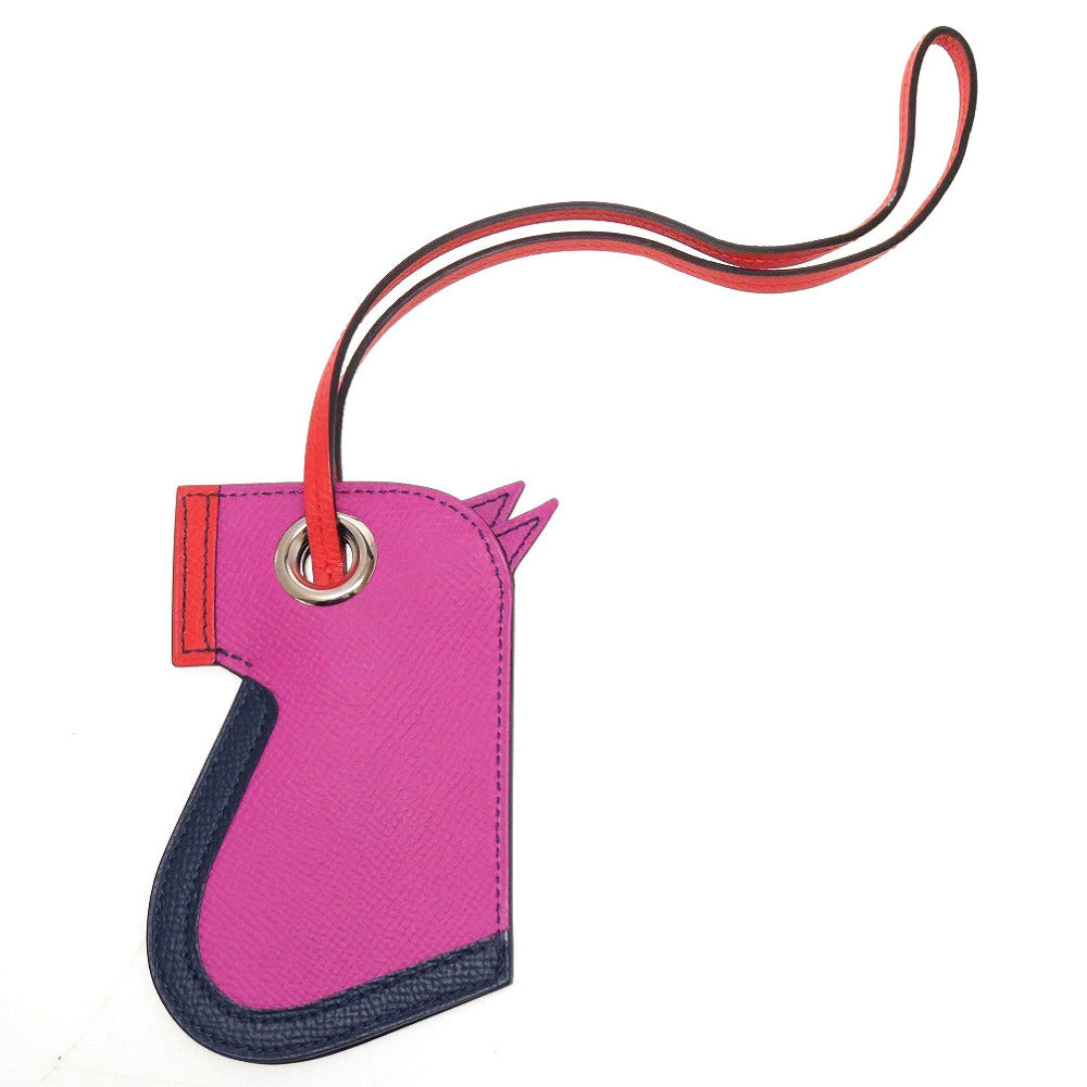 未使用 エルメス カマイユ ヴォーエプソン Y刻印(2020年製) マグノリア ブルードマルト カプシーヌ バッグチャーム キーホルダー 0044【中古】HERMES