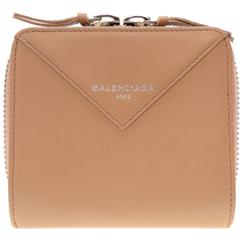 新品同様 バレンシアガ レザー 371662 2つ折り財布 ピンク 0045【中古】BALENCIAGA