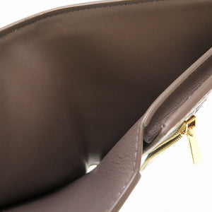 美品 セリーヌ ミディアム ストラップ ウォレット 2019年製 バイカラー レザー グレー 水色 2つ折り財布 0046【中古】CELINE