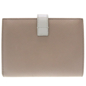 美品 セリーヌ ミディアム ストラップ ウォレット 2019年製 バイカラー レザー グレー 水色 2つ折り財布 0046【中古】CELINE