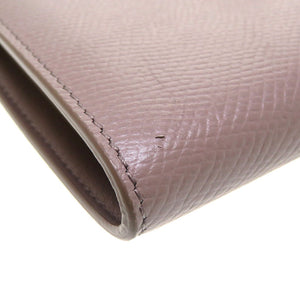 美品 セリーヌ ミディアム ストラップ ウォレット 2019年製 バイカラー レザー グレー 水色 2つ折り財布 0046【中古】CELINE