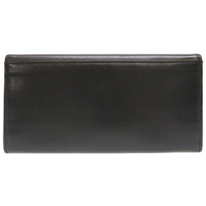 新品同様 ブルガリ レザー ブラック 黒 2つ折り長財布 財布 0049【中古】BVLGARI