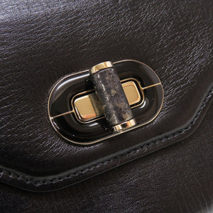 新品同様 ブルガリ レザー ブラック 黒 2つ折り長財布 財布 0049【中古】BVLGARI