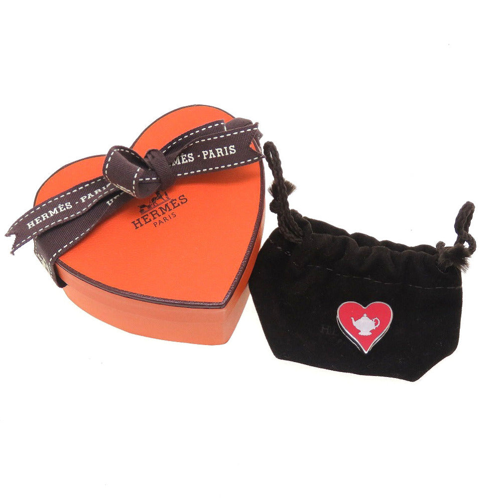 新品同様 エルメス ティータイム メタル レッド シルバー 赤 スカーフリング 0052【中古】HERMES