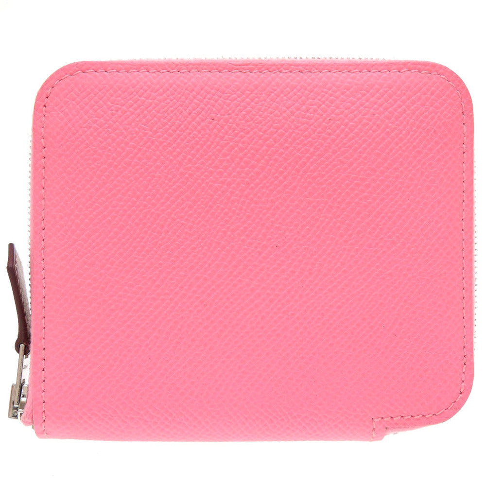 美品 エルメス アザップコンパクト シルクイン Y刻印(2020年製) ヴォーエプソン ローズコンフェッティ ラウンドファスナー 財布 0054【中古】HERMES