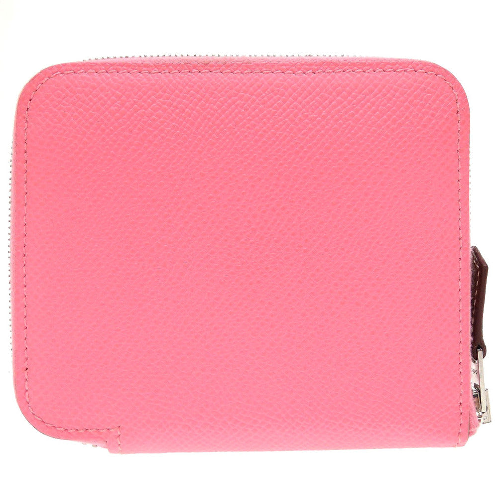 美品 エルメス アザップコンパクト シルクイン Y刻印(2020年製) ヴォーエプソン ローズコンフェッティ ラウンドファスナー 財布 0054【中古】HERMES