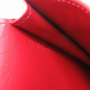 新品同様 セリーヌ ミディアム ストラップ ウォレット 2019年製 レザー レッド 赤 2つ折り財布 財布 0057【中古】CELINE
