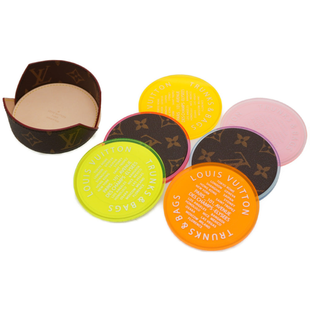 新品同様 ルイヴィトン プレキシガラス モノグラム コースター 6枚セット GI0489 LV 0067【中古】LOUIS VUITTON