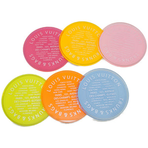 新品同様 ルイヴィトン プレキシガラス モノグラム コースター 6枚セット GI0489 LV 0067【中古】LOUIS VUITTON