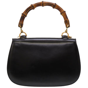 美品 グッチ バンブー ブラック 000 2046 0633 2WAY ハンドバッグ バッグ 黒 0071 【中古】 GUCCI