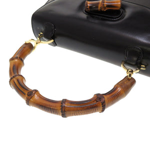 美品 グッチ バンブー ブラック 000 2046 0633 2WAY ハンドバッグ バッグ 黒 0071 【中古】 GUCCI