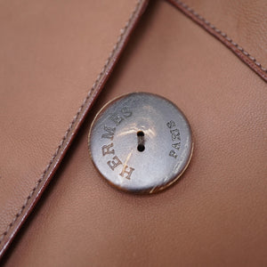 新品同様 エルメス レザー ロング トレンチコート 羊革/シルク サイズ36 ブラウン 0073【中古】HERMES レディース