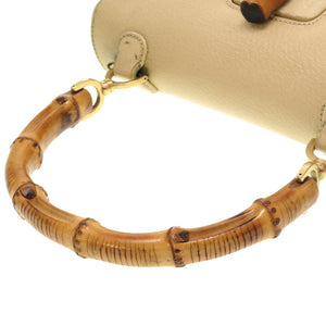 グッチ バンブー レザー アイボリー 2WAY 000 926 2WAY ハンドバッグ バッグ 0074 【中古】 GUCCI