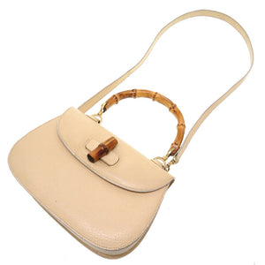 グッチ バンブー レザー アイボリー 2WAY 000 926 2WAY ハンドバッグ バッグ 0074 【中古】 GUCCI