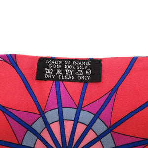 美品 エルメス ツイリー シルク ピンク ブルー 青 スカーフ 0081【中古】HERMES
