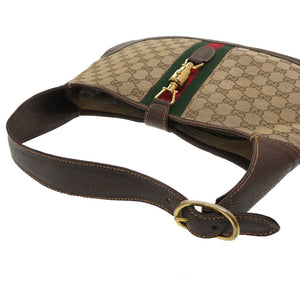 グッチ オールドグッチ シェリーライン ジャッキー GG柄 GGキャンバス レザー ショルダー ホーボーバッグ 0083【中古】GUCCI