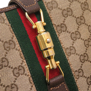 グッチ オールドグッチ シェリーライン ジャッキー GG柄 GGキャンバス レザー ショルダー ホーボーバッグ 0083【中古】GUCCI