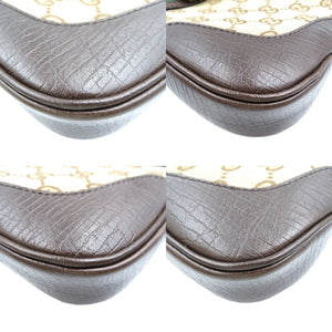 新品同様 グッチ シェリーライン 130846 GGキャンバス レザー ゴールド金具 ベージュ ブラウン ワンショルダー 0084【中古】GUCCI