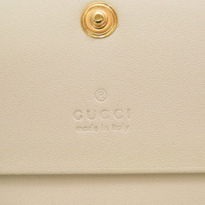 未使用 グッチ コンパクトウォレット GGスプリーム 663922 レポム アップル ハート ベージュ アイボリー 2つ折り財布 財布 0096【中古】GUCCI