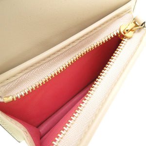 未使用 グッチ コンパクトウォレット GGスプリーム 663922 レポム アップル ハート ベージュ アイボリー 2つ折り財布 財布 0096【中古】GUCCI