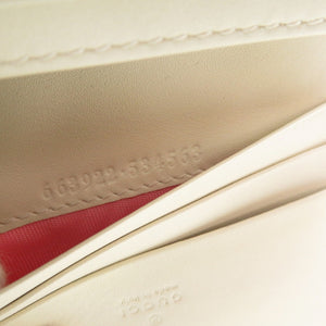 未使用 グッチ コンパクトウォレット GGスプリーム 663922 レポム アップル ハート ベージュ アイボリー 2つ折り財布 財布 0096【中古】GUCCI