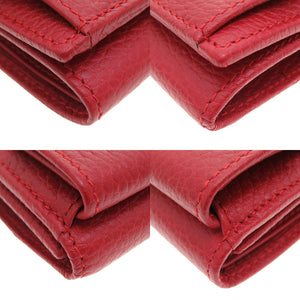 未使用 グッチ GGマーモント 523277 コンパクトウォレット レザー レッド 赤 3つ折り財布 財布 0098【中古】GUCCI