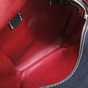 新品同様 モロー パリ ミニジップ ブレガンソン レザー パープル ネイビー ハンドバッグ 紫 紺 0105 【中古】 MOREAU PARIS