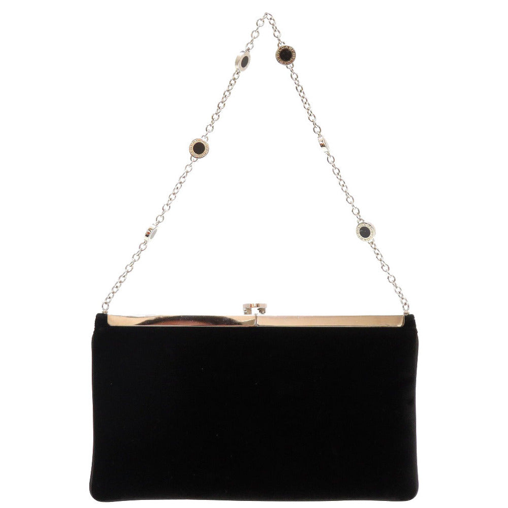 新品同様 ブルガリ チェーン ブルガリブルガリ ベロア ブラック 黒 パーティーバッグ ショルダーバッグ 0108【中古】BVLGARI